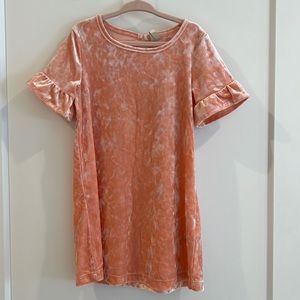 Roxy Girls Velvet Peach Dress Size 4